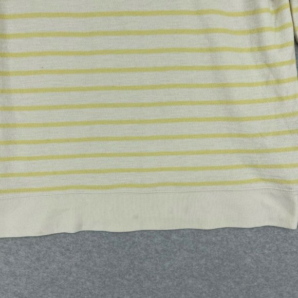 GAP Womens Striped Crew Neck Long Sleeve Shirt Top Size Medium White Yellow - Picture 3 of 8
